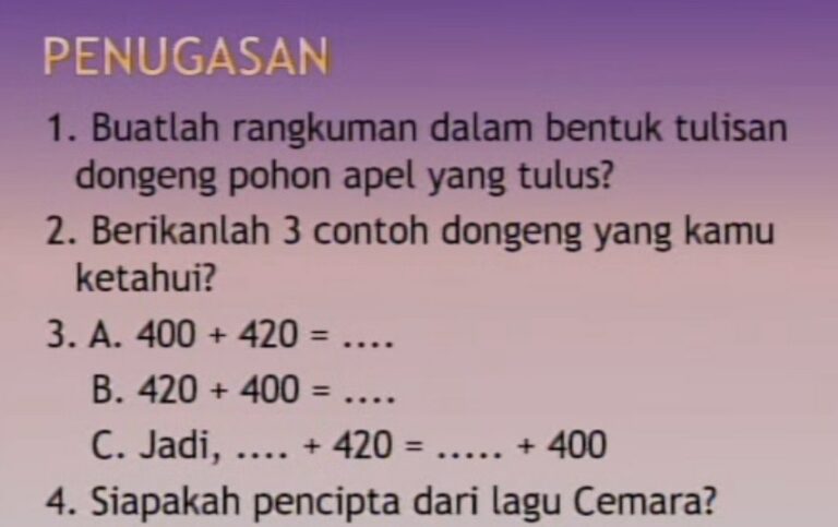 Buatlah rangkuman dalam bentuk tulisan dongeng pohon apel yang tulus?