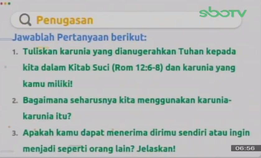 Soal dan Jawaban SBO TV 11 September SD Kelas 4